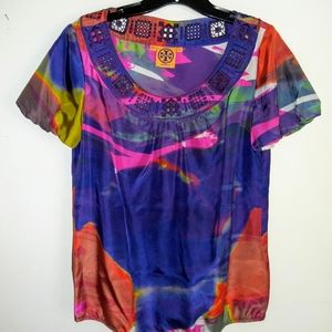 TORY BURCH Silk Watercolor Blouse